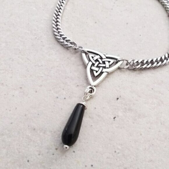 Celtic 2 Bracelet Set - Made to Order in Your Size! Wicca Goth Punk Grunge Pagan - Picture 7 of 12